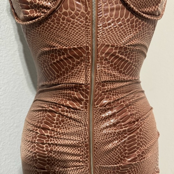 Queen Maria Women Brown Sleeveless Sweetheart Neck Zippered Night Out Dress Sz S - Picture 8 of 15